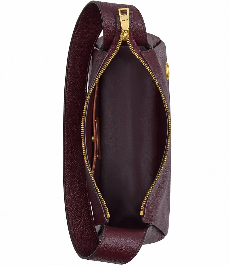 COACH Lola Polished Pebble Leather Top Zip Shoulder Bag