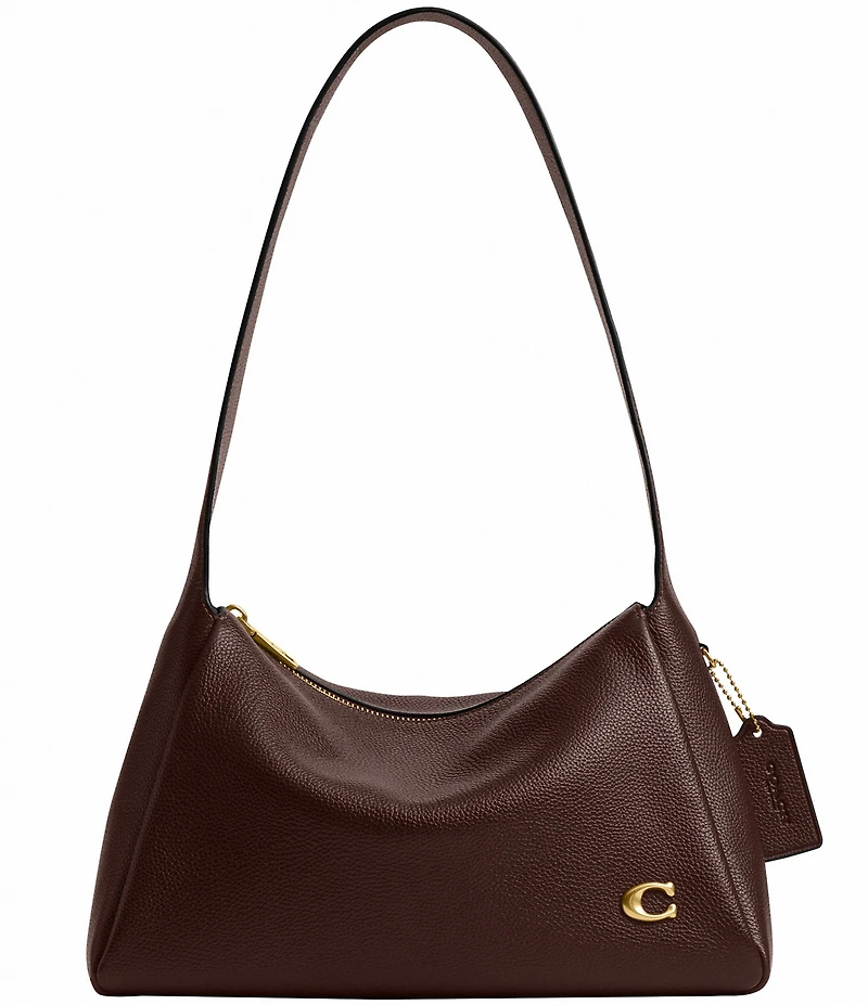 COACH Lola Polished Pebble Leather Top Zip Shoulder Bag