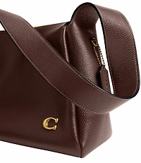 COACH Lola Polished Pebble Leather Top Zip Shoulder Bag