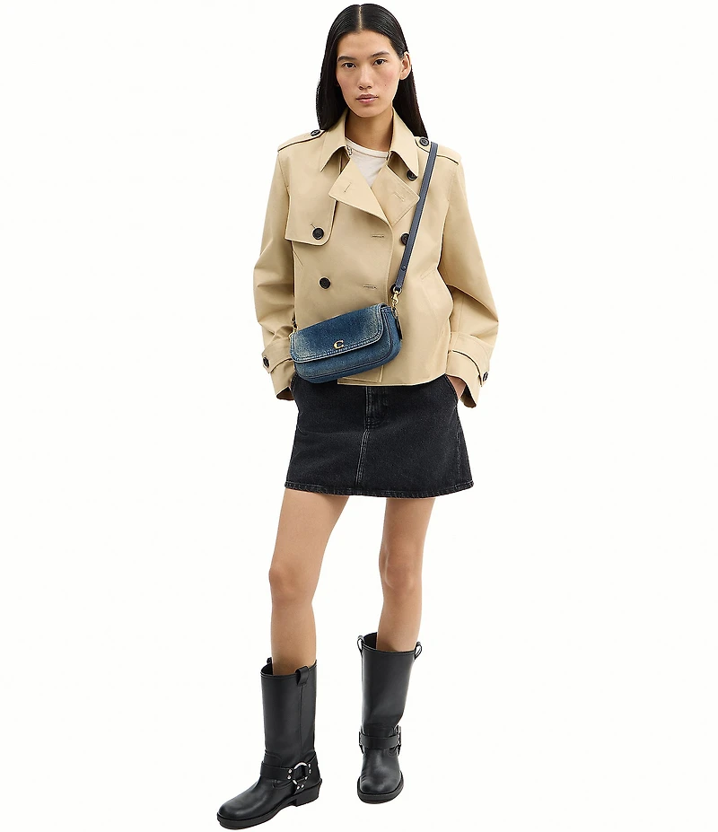 COACH Loved Denim Brook Flap Chain Shoulder Bag