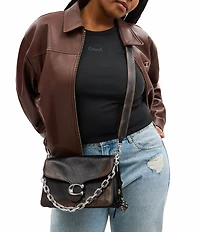 COACH Loved Leather Chain Tabby Shoulder Bag