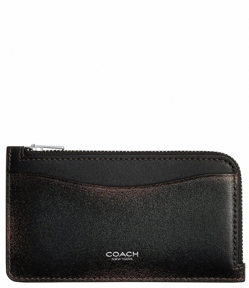 COACH Loved Leather New York Zip Card Case