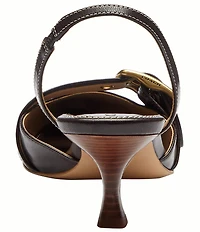 COACH Margot Signature Leather Buckle Hardware Slingback Pumps
