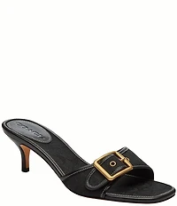 COACH Margot Signature Logo Jacquard Kitten Heel Slide Sandals