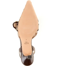 COACH Margot Signature Sateen Jacquard Slingback Kitten Heel Pumps