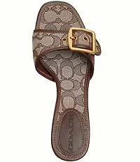 COACH Margot Signature Logo Jacquard Buckle Slide Sandals