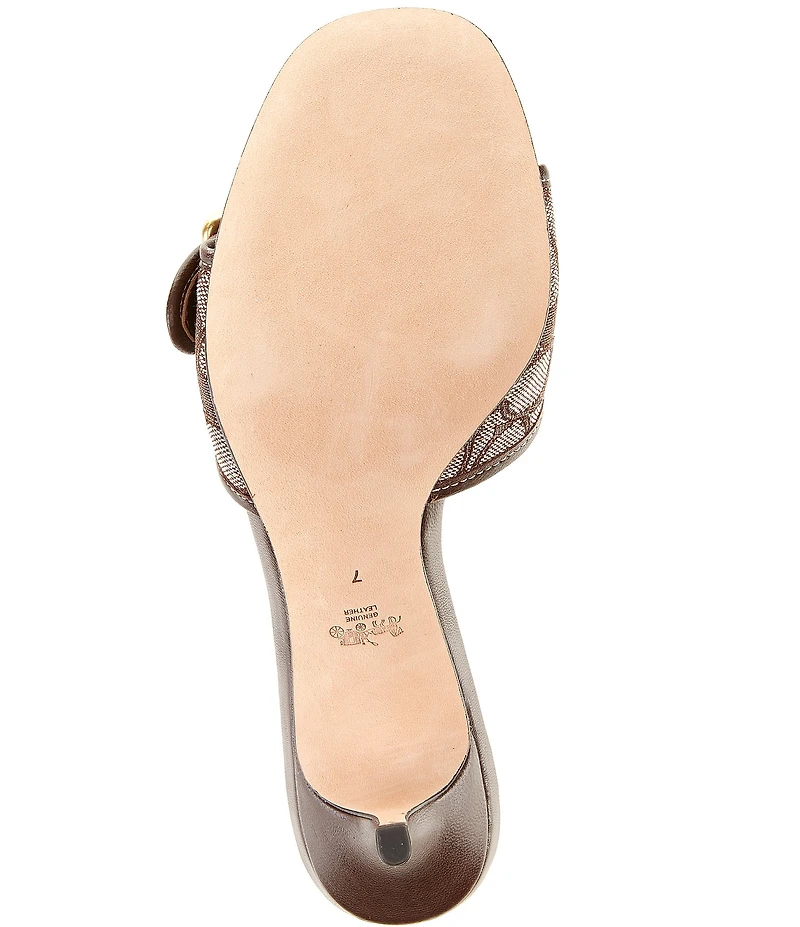 COACH Margot Signature Logo Jacquard Buckle Slide Sandals