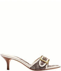 COACH Margot Signature Logo Jacquard Buckle Slide Sandals