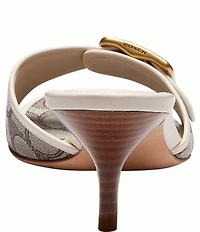 COACH Margot Signature Logo Jacquard Buckle Slide Sandals