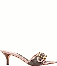 COACH Margot Signature Logo Jacquard Buckle Slide Sandals