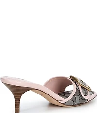 COACH Margot Signature Logo Jacquard Buckle Slide Sandals