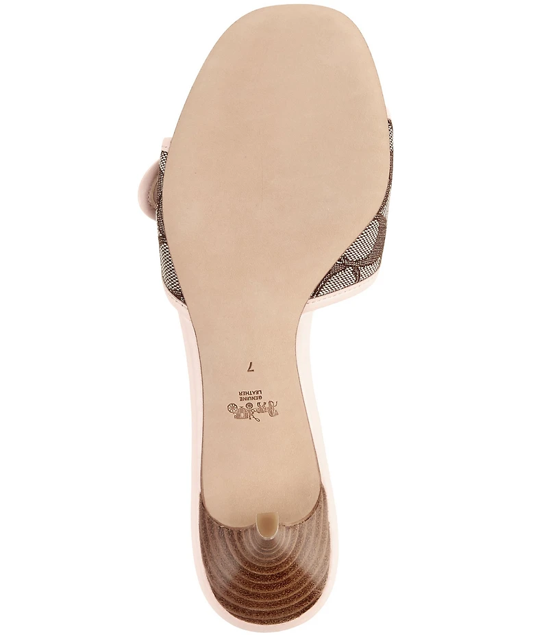 COACH Margot Signature Logo Jacquard Buckle Slide Sandals