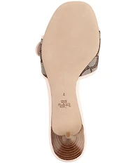 COACH Margot Signature Logo Jacquard Buckle Slide Sandals