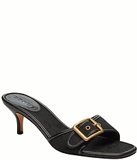 COACH Margot Signature Logo Jacquard Buckle Slide Sandals