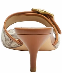 COACH Margot Signature Logo Jacquard Buckle Slide Sandals