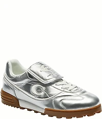 COACH Women's Match Metallic Leather Foldover Lace Up Sneakers