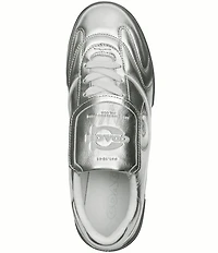 COACH Women's Match Metallic Leather Foldover Lace Up Sneakers