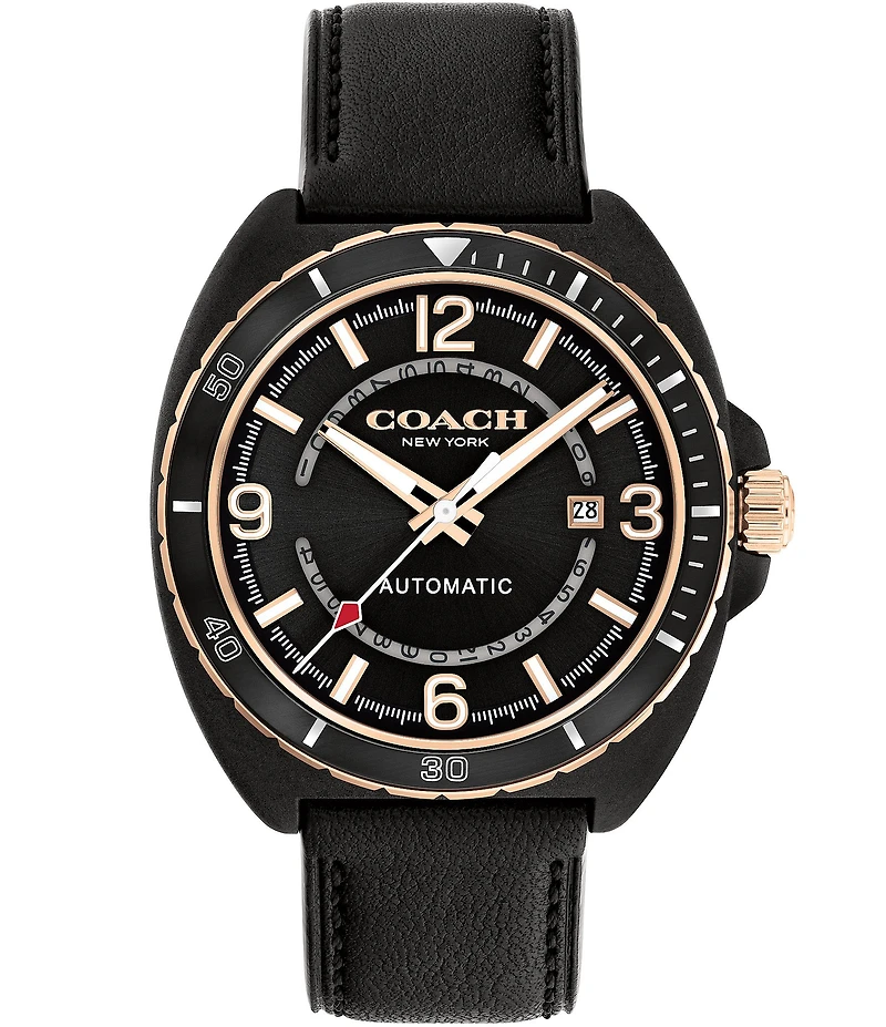 COACH Men's Charter Automatic Leather Strap Watch