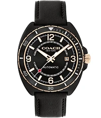 COACH Men's Charter Automatic Leather Strap Watch