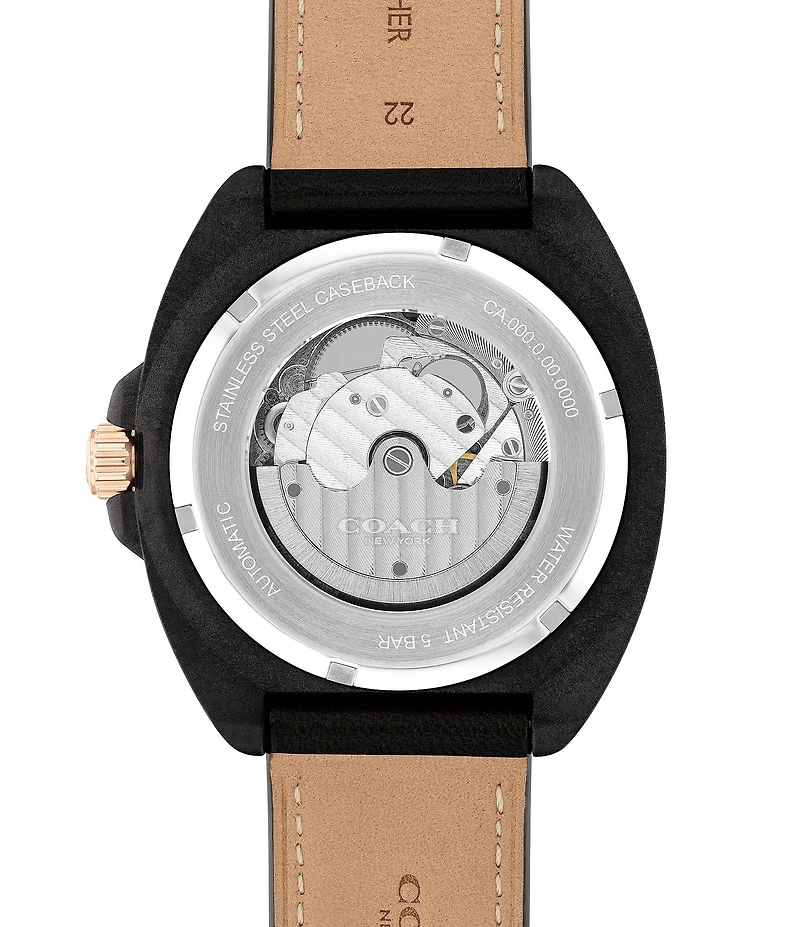 COACH Men's Charter Automatic Leather Strap Watch