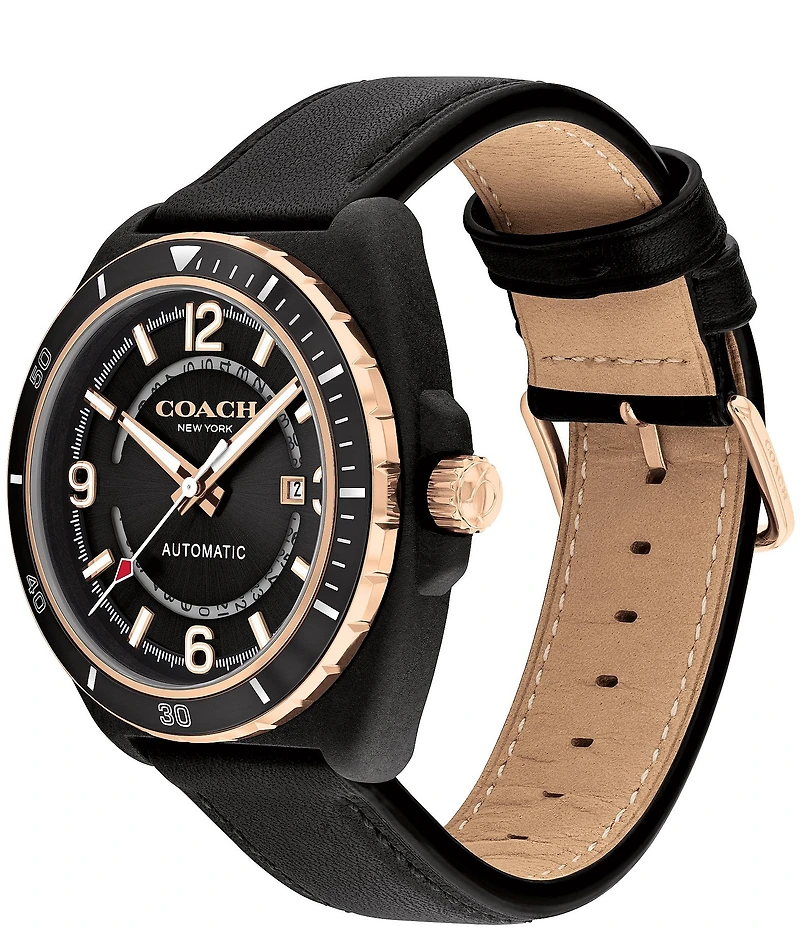 COACH Men's Charter Automatic Leather Strap Watch