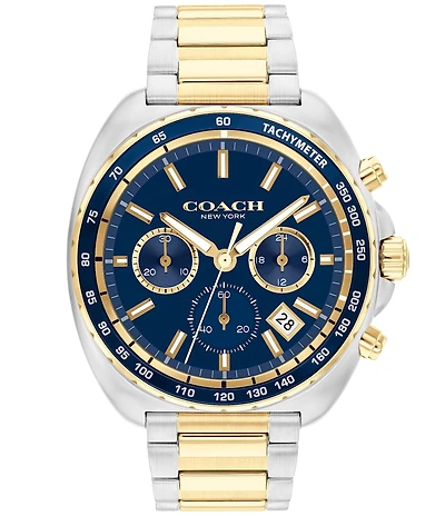 COACH Men's Charter Chronograph Two Tone Stainless Steel Bracelet Watch