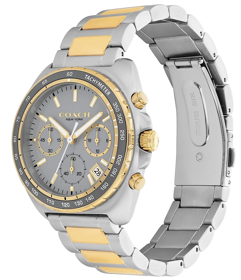 COACH Men's Charter Quartz Chronograph Stainless Steel Bracelet Watch