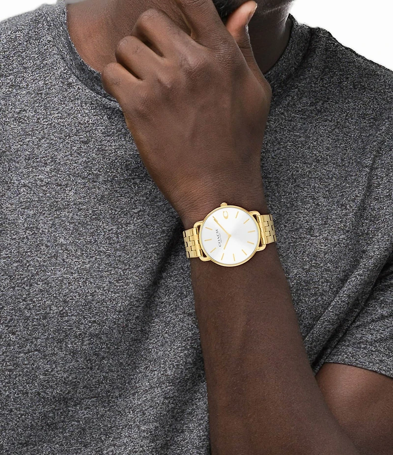 COACH Men's Elliot Quartz Analog Stainless Steel Bracelet Watch