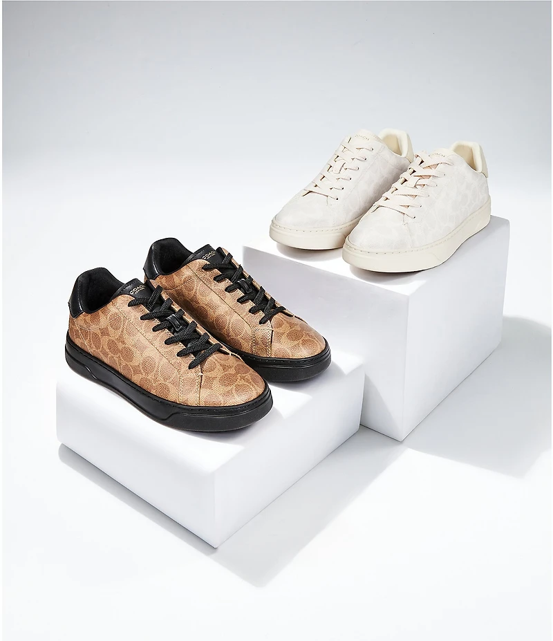 COACH Men's High Line Signature Logo Leather Sneakers