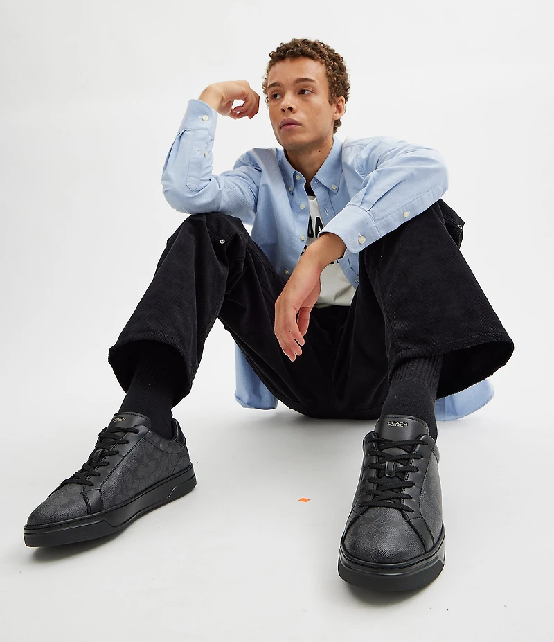 COACH Men's High Line Signature Logo Coated Canvas Sneakers