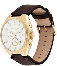COACH Men's Jackson Quartz Chronograph Brown Leather Strap Watch