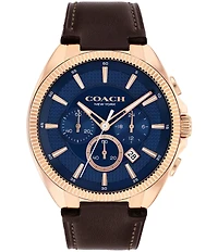 COACH Men's Jackson Quartz Chronograph Brown Leather Strap Watch