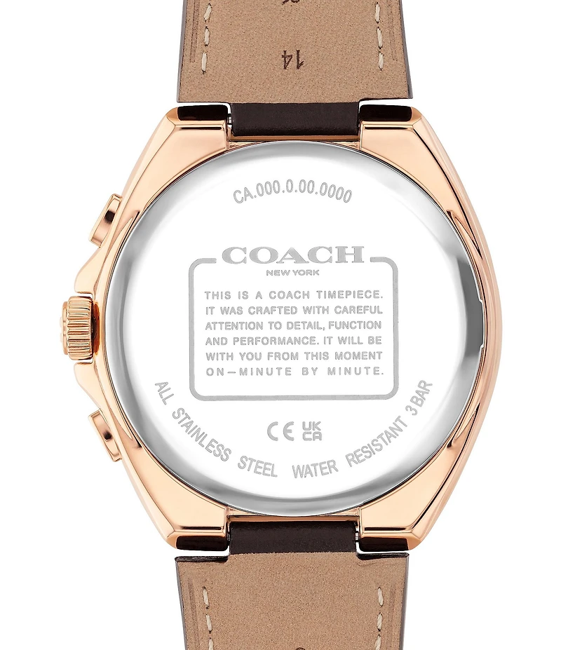 COACH Men's Jackson Quartz Chronograph Brown Leather Strap Watch