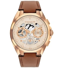 COACH Men's Jackson Quartz Chronograph Leather Strap Watch