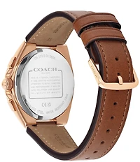 COACH Men's Jackson Quartz Chronograph Leather Strap Watch