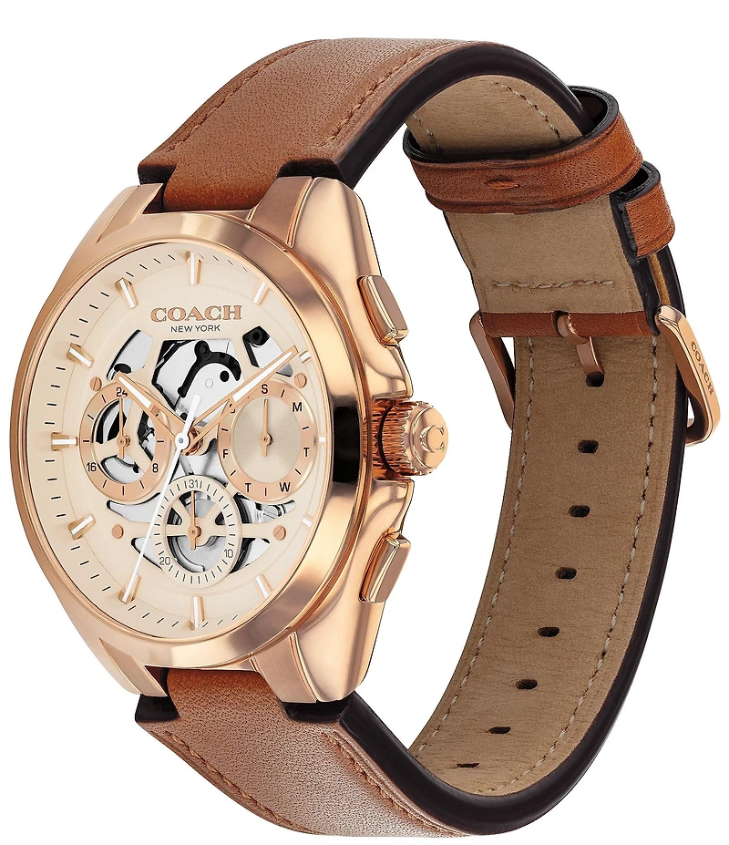 COACH Men's Jackson Quartz Chronograph Leather Strap Watch