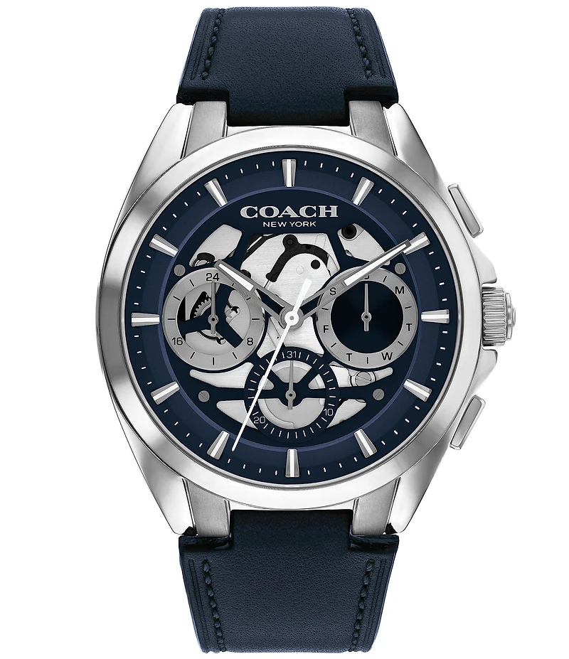 COACH Men's Jackson Quartz Chronograph Leather Strap Watch