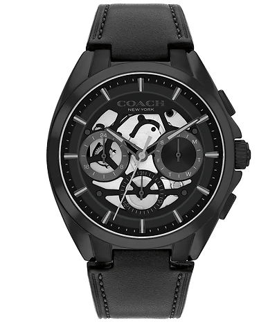 COACH Men's Jackson Quartz Chronograph Leather Strap Watch