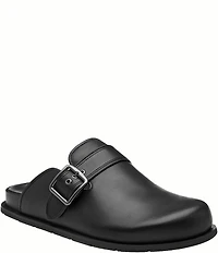 COACH Men's Leather Buckle Detail Clogs