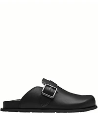 COACH Men's Leather Buckle Detail Clogs