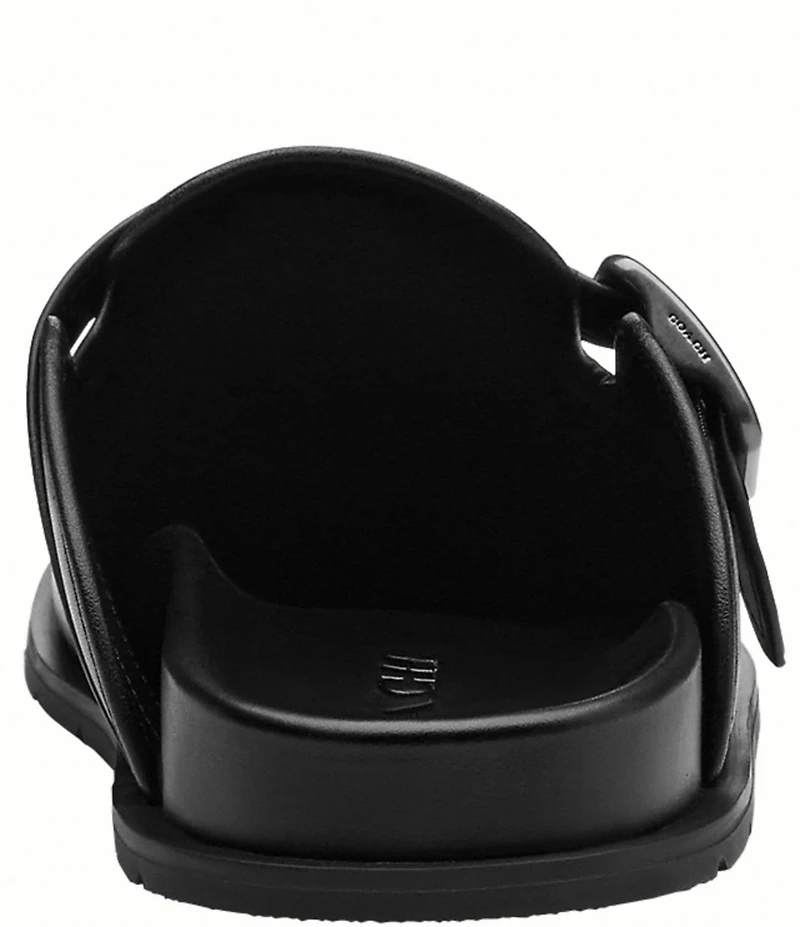 COACH Men's Leather Buckle Detail Clogs