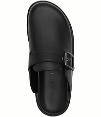 COACH Men's Leather Buckle Detail Clogs