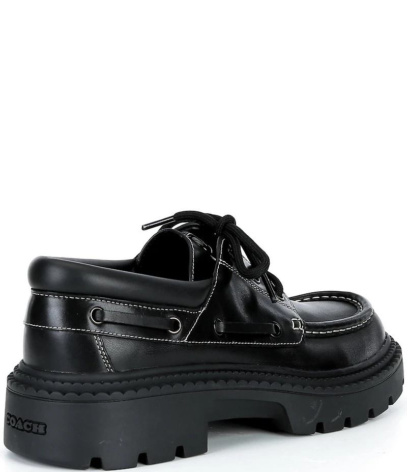 COACH Men's Leather Lug Sole Boat Shoes