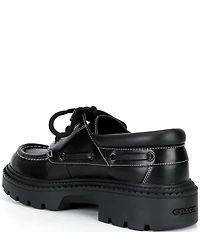 COACH Men's Leather Lug Sole Boat Shoes