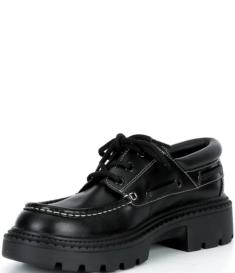 COACH Men's Leather Lug Sole Boat Shoes