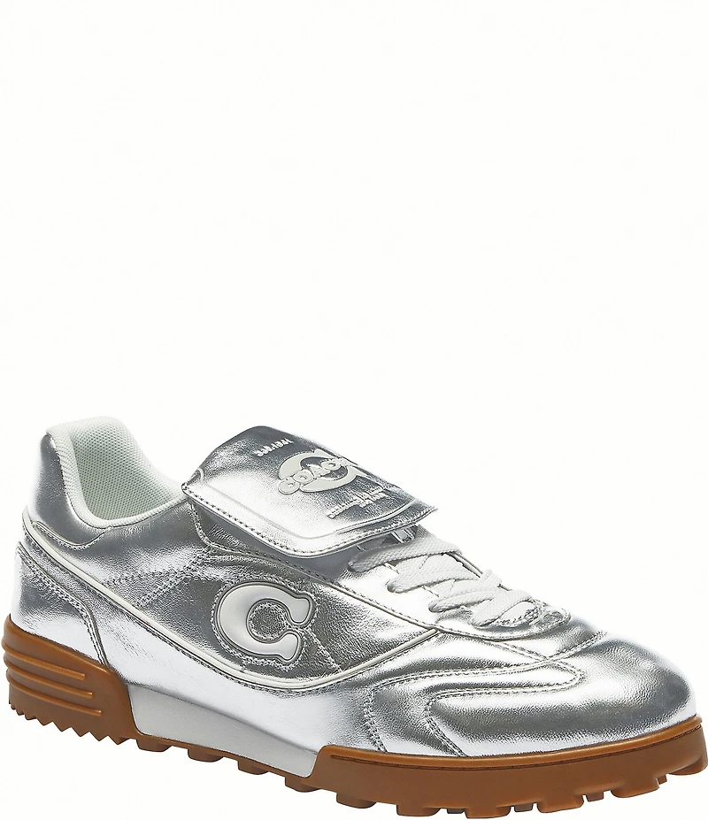 COACH Men's Match Metallic Leather Foldover Lace Up Sneakers