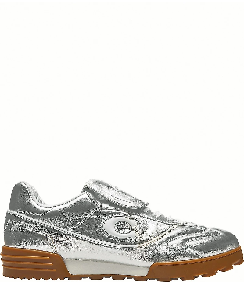COACH Men's Match Metallic Leather Foldover Lace Up Sneakers