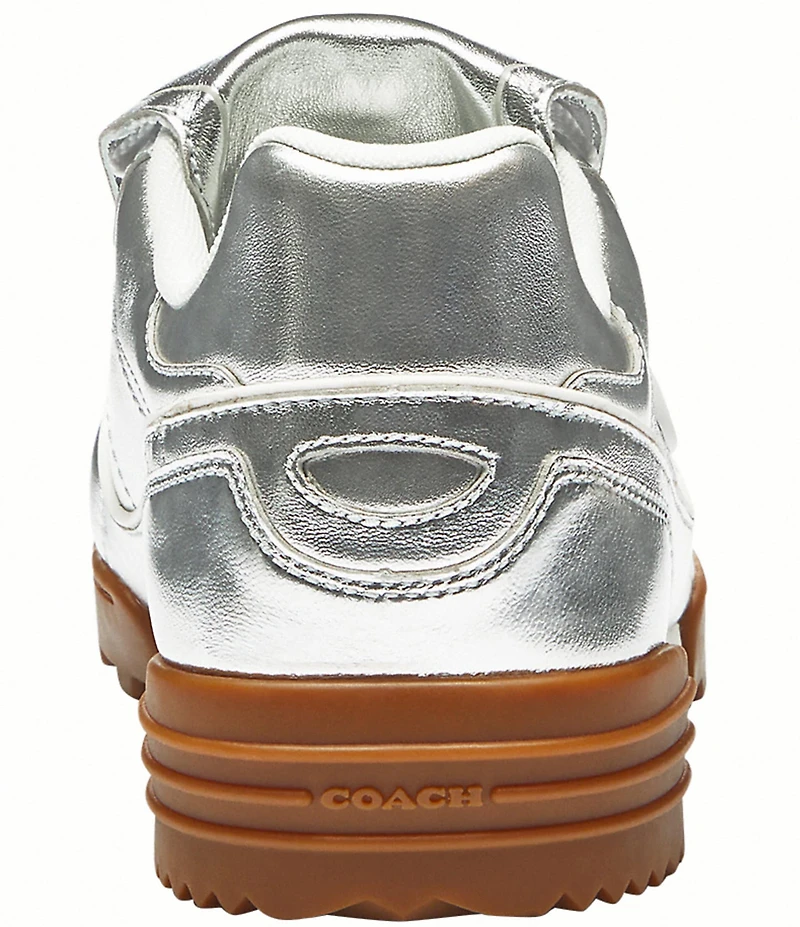 COACH Men's Match Metallic Leather Foldover Lace Up Sneakers