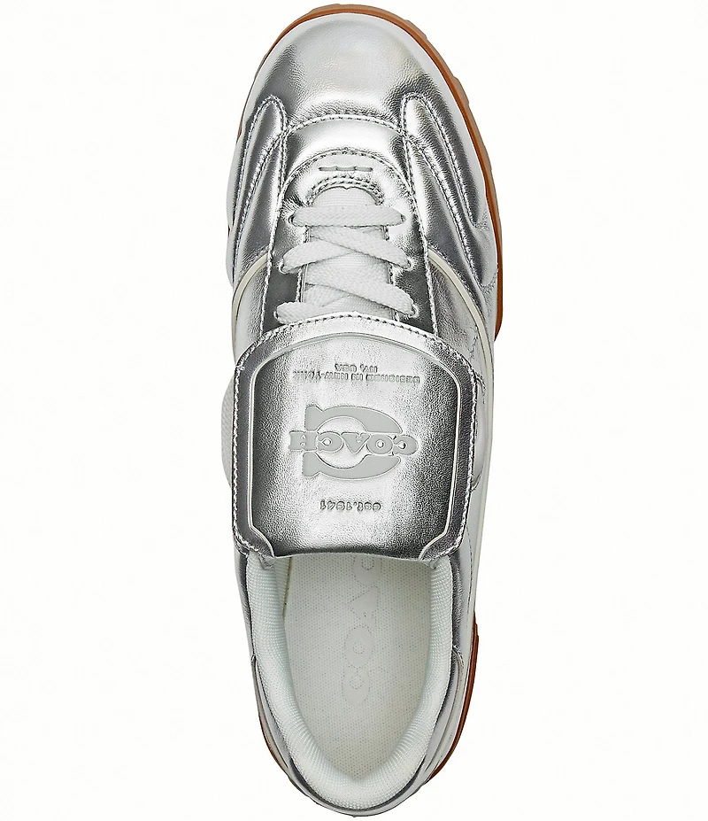 COACH Men's Match Metallic Leather Foldover Lace Up Sneakers