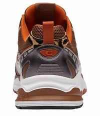 COACH Men's Mesh and Haircalf Leopard Lace Up Sneakers
